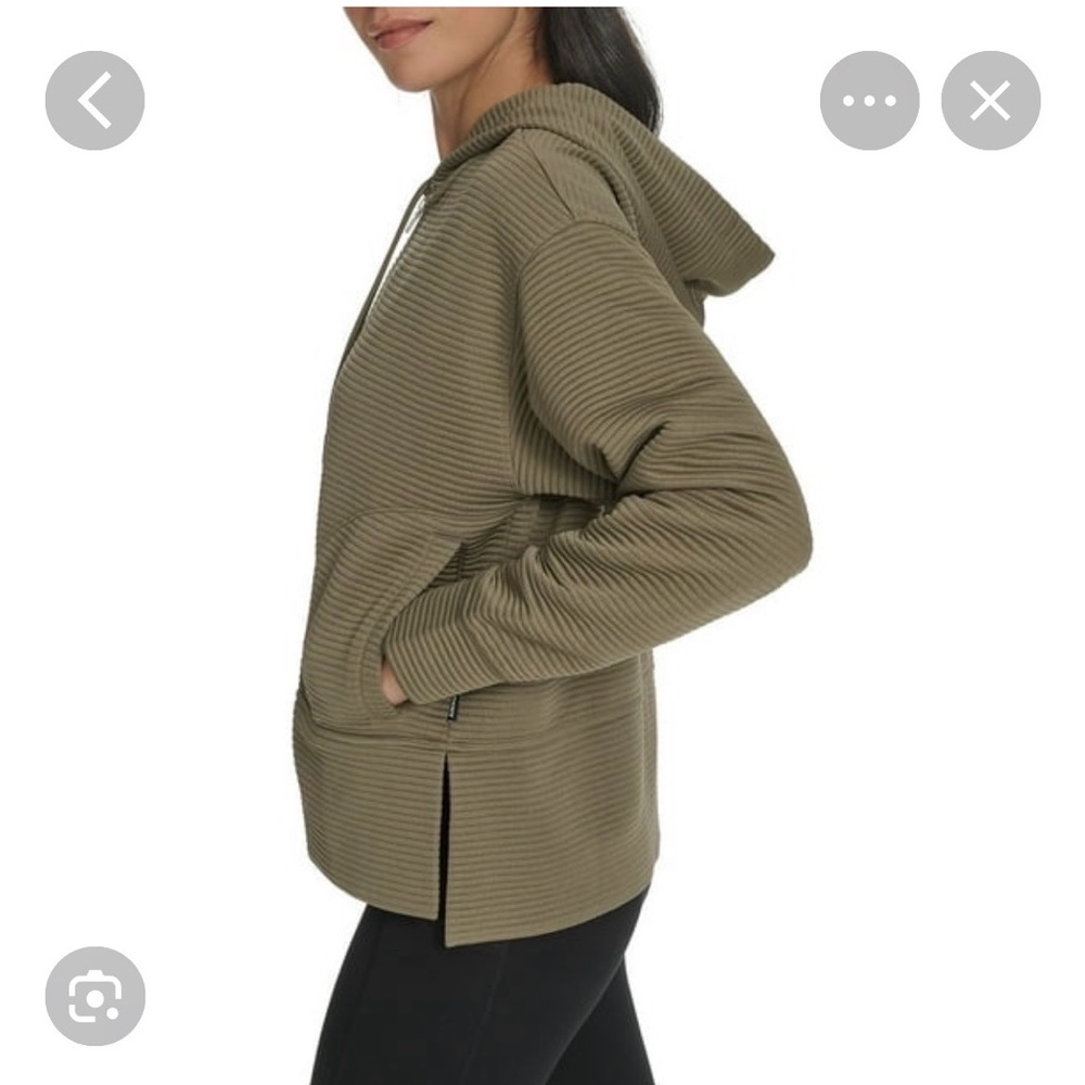 DKNY Olive Ribbed Women's Hoodie